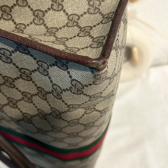 Authentic Gucci gg-canvas-web-sherry-line-hand-bag-beige-red-green unisex - Picture 5 of 17